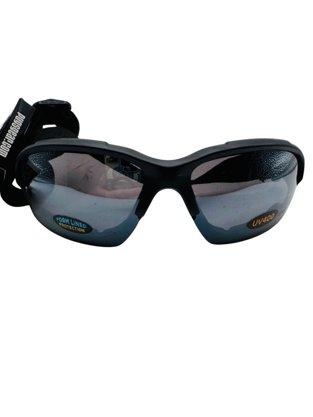 Pugs Action Sports UV400 Foam Lined Protective Goggles With Strap Black